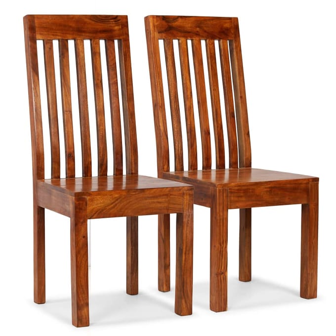 vidaXL - Eetkamerstoelen - 2 - st - modern - hout - met - honingafwerking