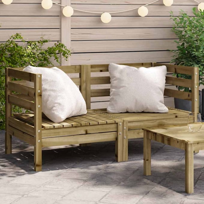 vidaXL - Tuinhoekbanken - 2 - st - geïmpregneerd - grenenhout
