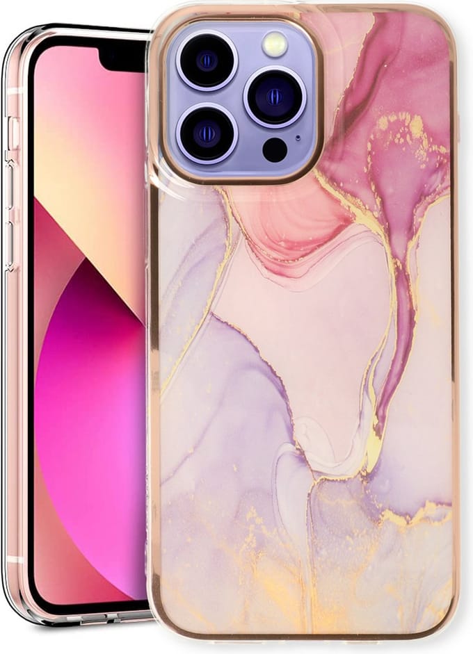 Casemania Hoesje Geschikt voor Apple iPhone 13 Pro Max - Nova - Siliconen Marmer Back Cover