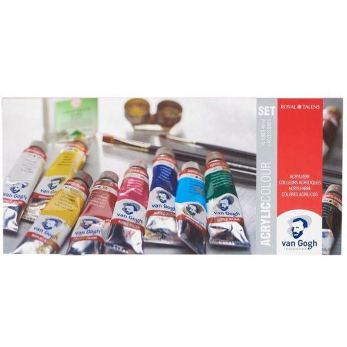 Van Gogh acrylverf combiset  met 10 tubes 40ml en accessoires
