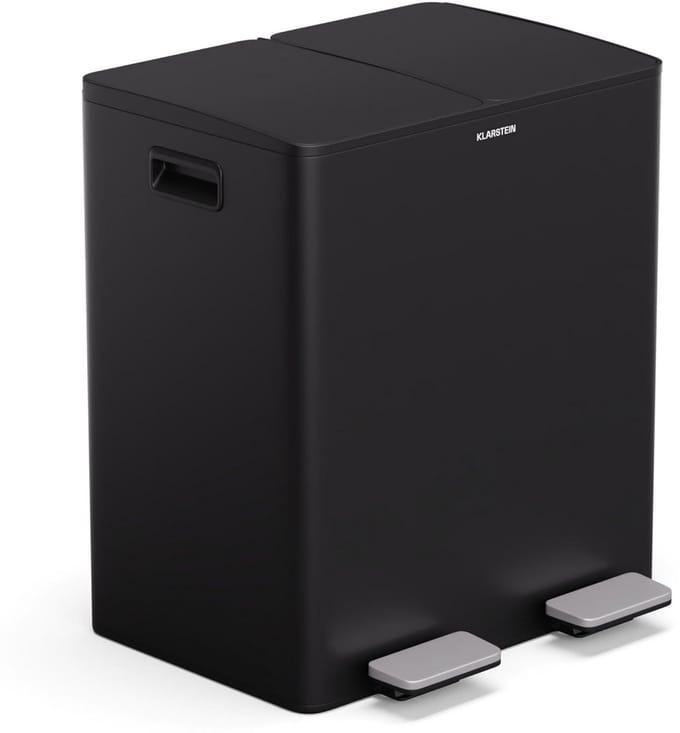 Moderne 40 liter afvalbak met soft-close deksel en 3 liter compostbak