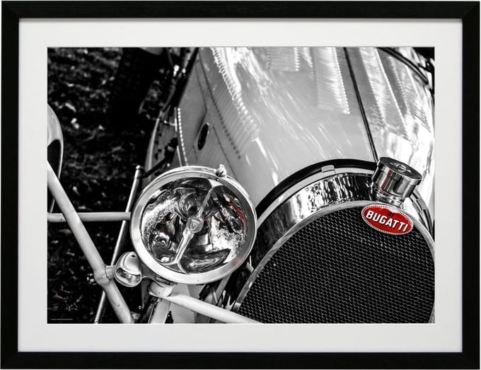 Deknudt Frames Poster in lijst - zwart oldtimer wagen - 60x80 cm