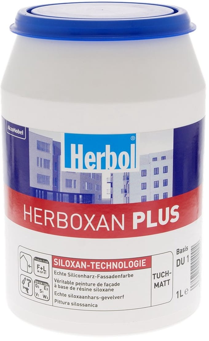 Herbol Herboxan Plus - Hoogwaardige dampopen siloxaan matte gevelverf - 1 L - Wit