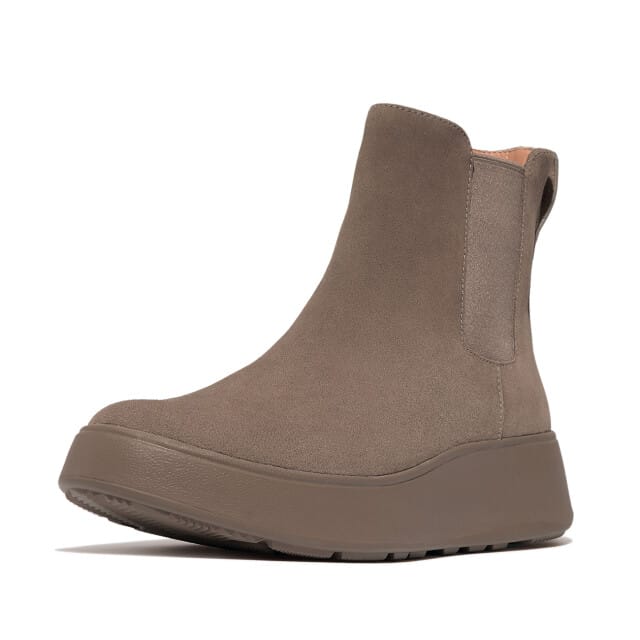 FitFlop F-MODE SUEDE FLATFORM Dames Chelsea Boots Minky Grijs