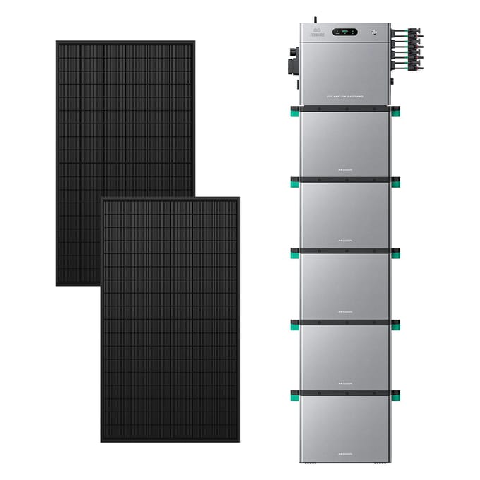 Zendure SolarFlow 2400 Pro - SolarFlow 2400 Pro (2.4 kWh) / 5*AB3000L (14.40 kWh) / 2*450W Bifacial Panel (1170Wp Max)