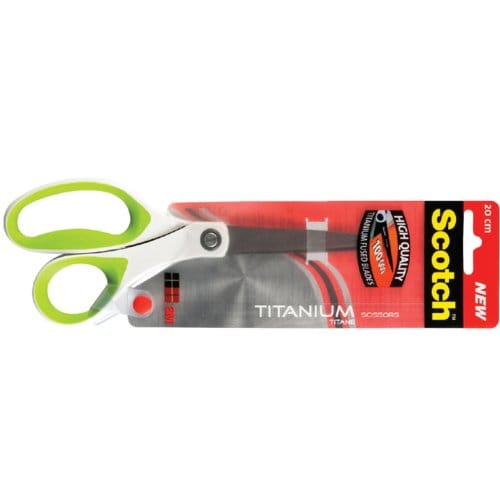Schaar Scotch 20cm titanium met groot oog groen blister