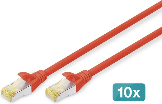 Digitus DK-1644-A-030-R-10 netwerkkabel Rood 3 m Cat6a S/FTP (S-STP)