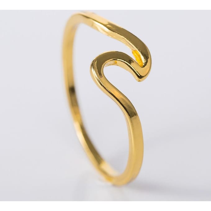 Roestvrij Staal Elegante Golfvorm Ontwerp Damesring Accessoire Sieraden 8