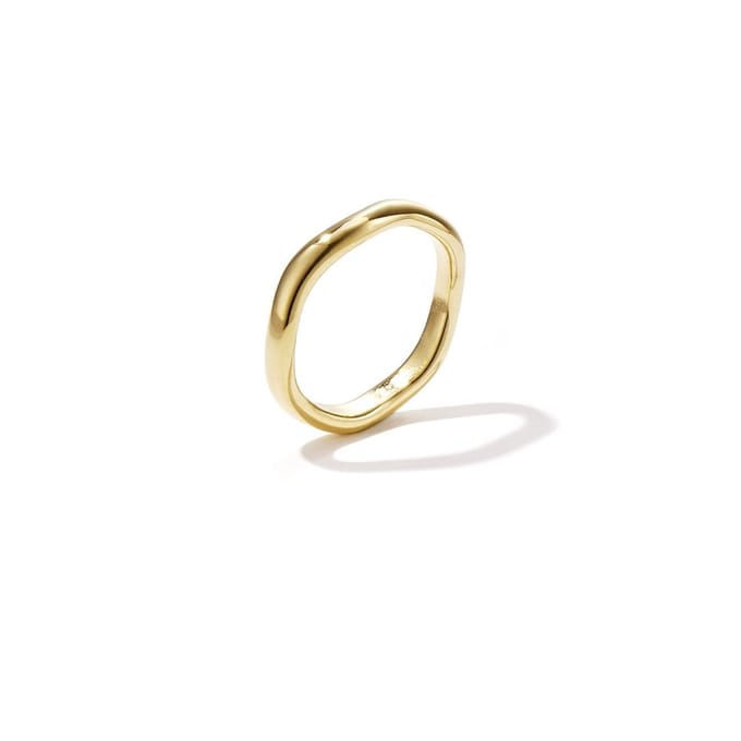 Golden Wave Ring | RVS (verkleurt niet) | maat 17 | Leukste ringen voor haar