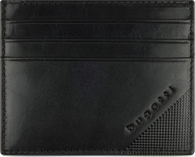 Bugatti Nobile Kredietkaart etui RFID-bescherming Leer 10 cm - 6 Sleuven - schwarz