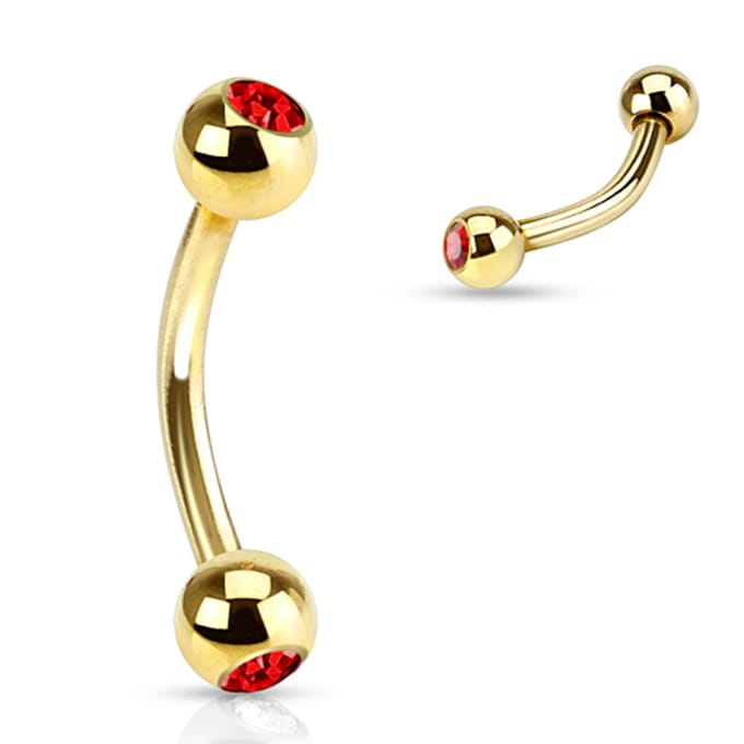 Rook piercing steentje rood