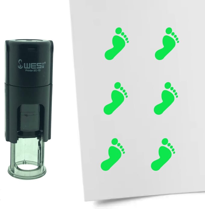 CombiCraft Stempel Voet 10mm rond - groene inkt