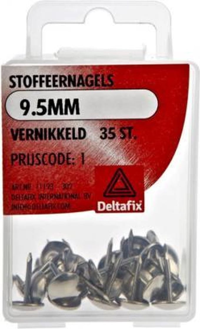 Deltafix stoffeernagels 9,5 mm - vernikkeld - 35 stuks