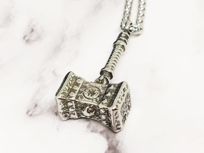 Mei's - Muse Doomhammer - ketting heren - Mjolnir - RVS zilver - 50 cm