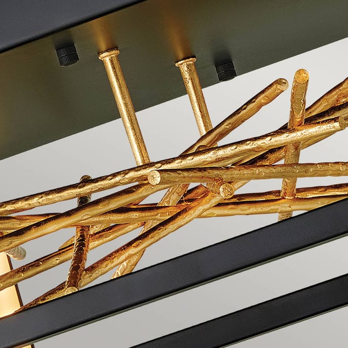 Hinkley LED Plafondlamp Styx | 8W 3000K 931Lm 830 | Black & Gilded Gold