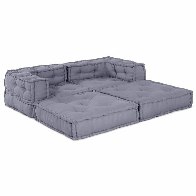 vidaXL - Modulebankeenheid - 2 - st - Stof - Grijs - 140 - x - 70 - x - 56 - cm