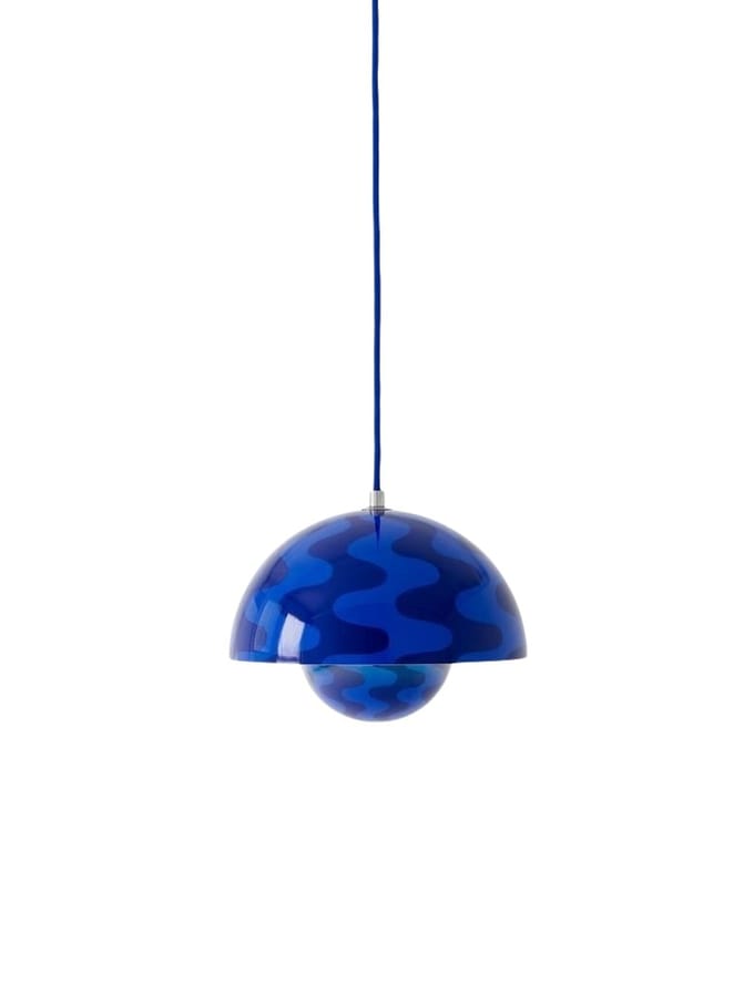 &Tradition Flowerpot VP1 hanglamp - cobalt blue & twilight blue pattern