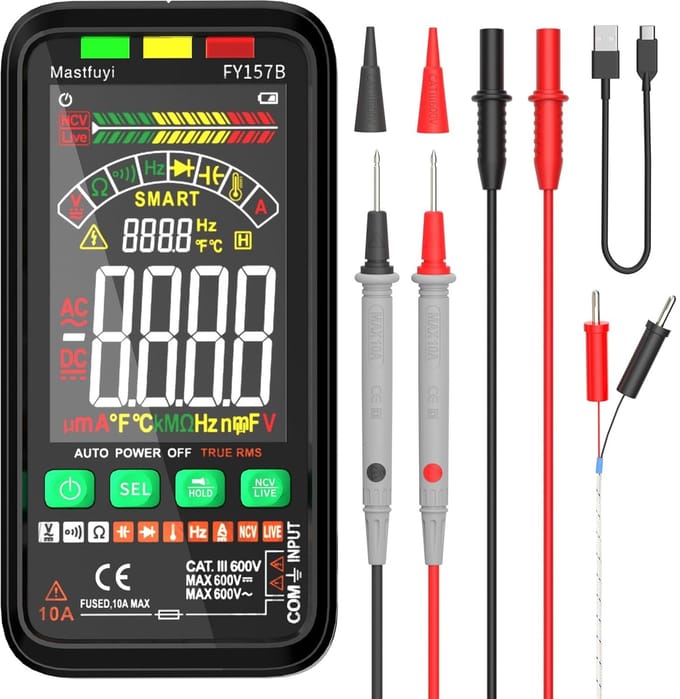 Draagbare Digitale Multimeter - Oplaadbaar - TRMS - NCV - Automatische Bereik