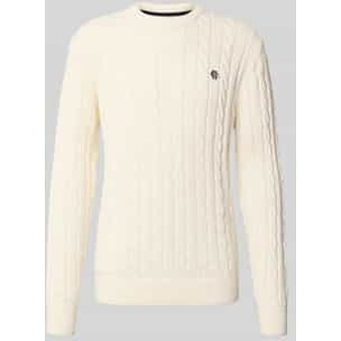 Slim fit gebreide pullover van puur katoen