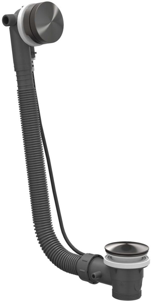 IVY Toebehoren Badoverloopset RVS316 geborsteld carbon black PVD