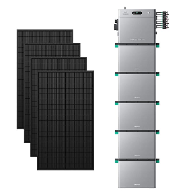 Zendure SolarFlow 2400 Pro - SolarFlow 2400 Pro (2.4 kWh) / 5*AB3000L (14.40 kWh) / 4*450W Bifacial Panel  (2340Wp Max)