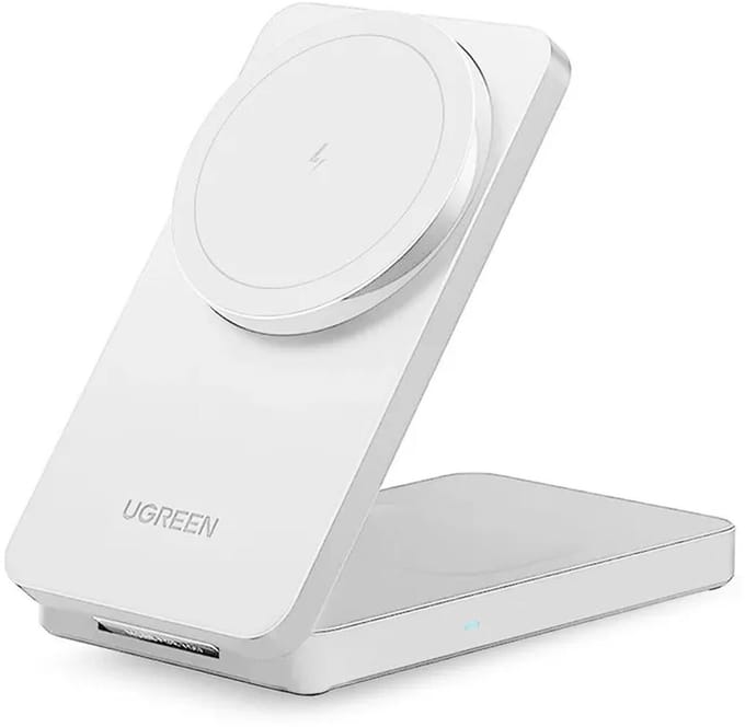 UGREEN 2-in-1 20W Draadloze MagSafe Oplader Smartphone & AirPods Wit