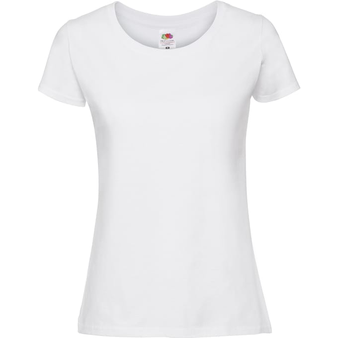Fruit Of The Loom Vrouwen / Dames Fit Ringgesponnen Premium Tshirt (Wit)