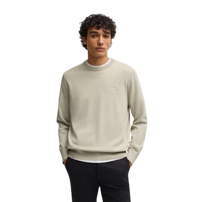 Boss Heren Kanovano Crew Hals Trui (Licht Beige)
