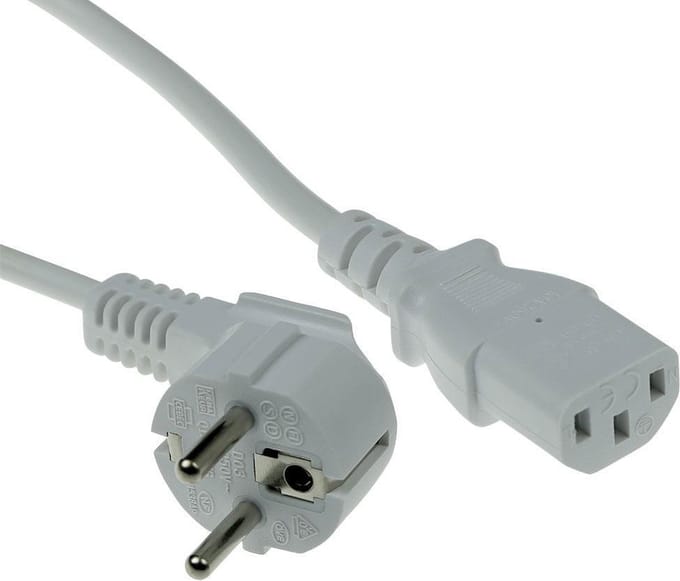 ACT Netsnoer Schuko CEE 7/7 male (haaks) - C13 IEC 60320 wit 3 m AK5238