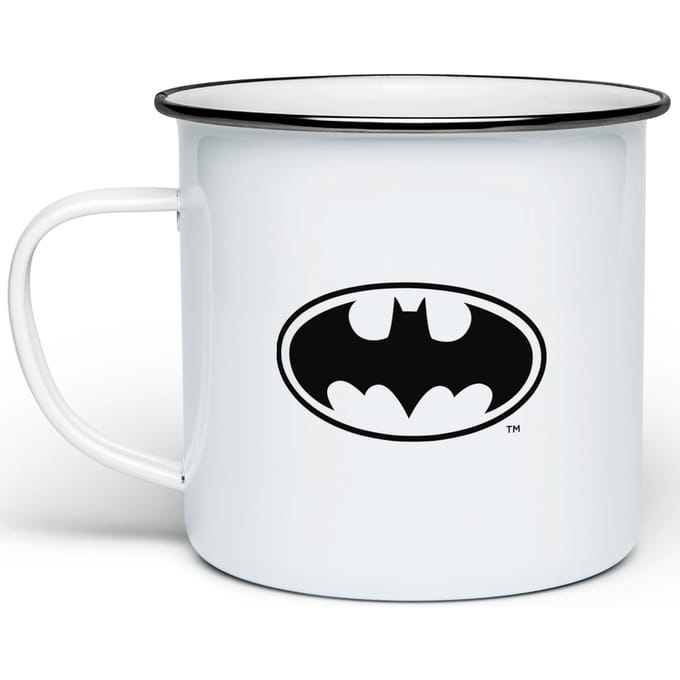 Batman Logo Enamel Mug - White
