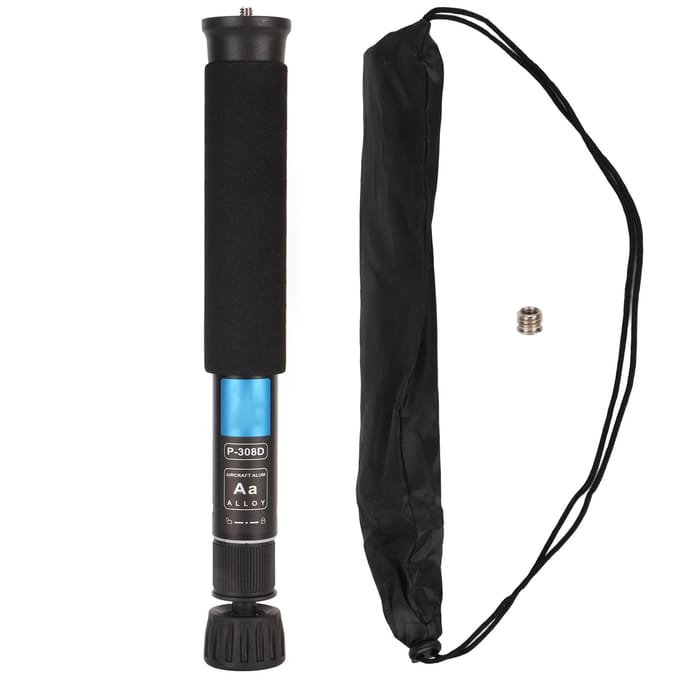 8 Secties Camera Monopod Stabiele Fotografie Monopod Lichtgewicht Draagbare Reis Monopod met black