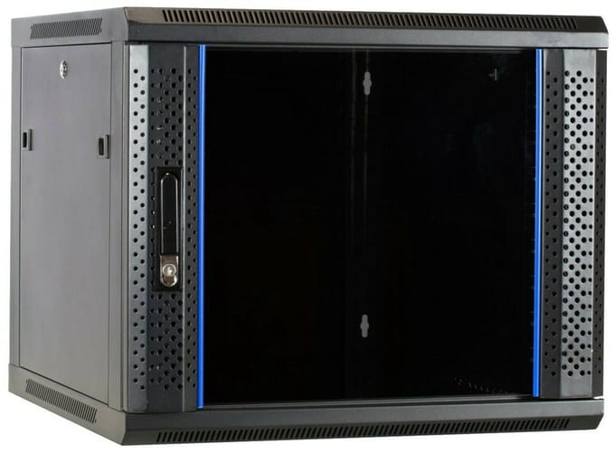 DSIT 9U wandkast ongemonteerd met glazen deur 600x600x500mm (BxDxH) - serverbehuizing - serverrack - serverkast - 19 inch