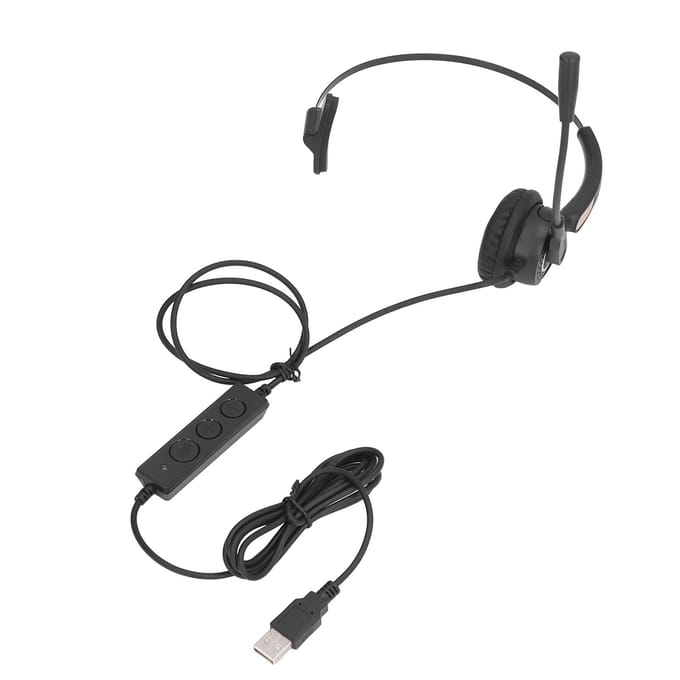 Callcenter Headset USB Verstelbare Bedrade Service Headphone met Ruisonderdrukkende Microfoon voor