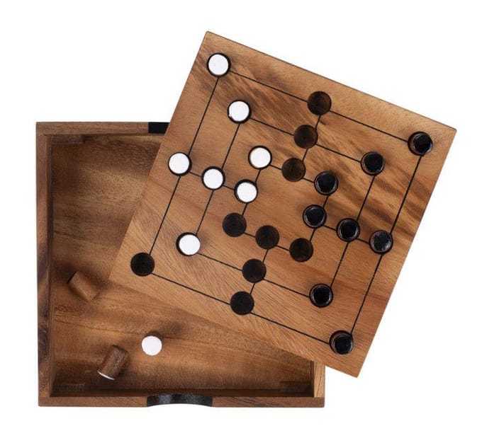 Jeu de société - ENGELHART - Marelle - Bois d'Acacia - Écologique - 2 joueurs - 6 ans et plus marron