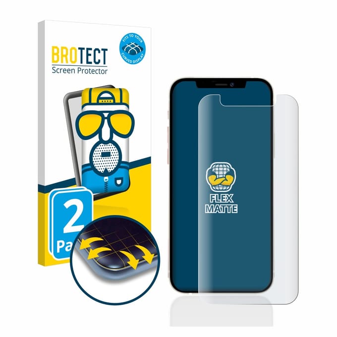 BROTECT - Screenprotector voor Apple iPhone 12 mini - Folie Beschermfolie matte volledig dekking 2 Stuks