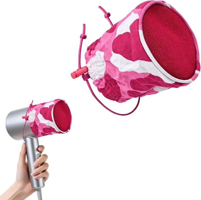 Haardroger Diffusor Sok - Krul Diffuser Opzetstuk - Krullen Stylen - Hittebestendig Nylonnet - 10 x 118 cm - Roze-Rood