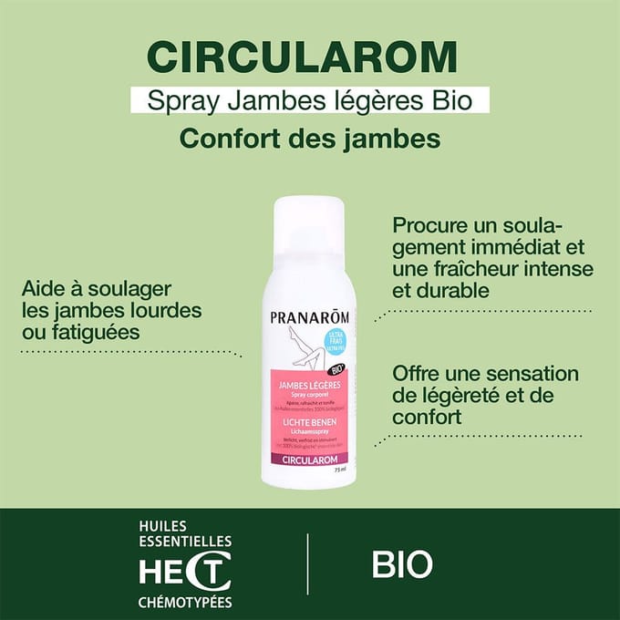 Pranarom - Body Spray - Lichte benen - Bio - 75 ml