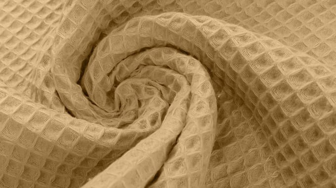 BINK Bedding Stof Katoen Wafel Beige (Zand) per meter