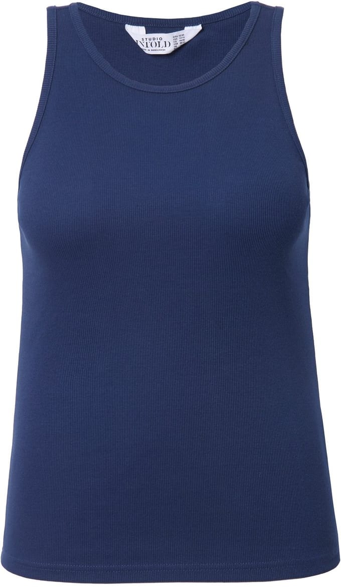 Studio Untold - Dames - Tanktop slim model ribjersey - Donkerblauw - Maat 58+