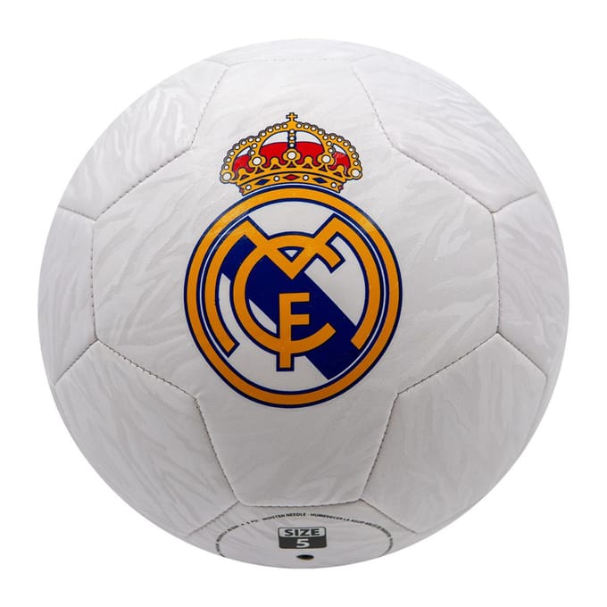 Real Madrid bal logo's camo metallic white size 5 Voetbal