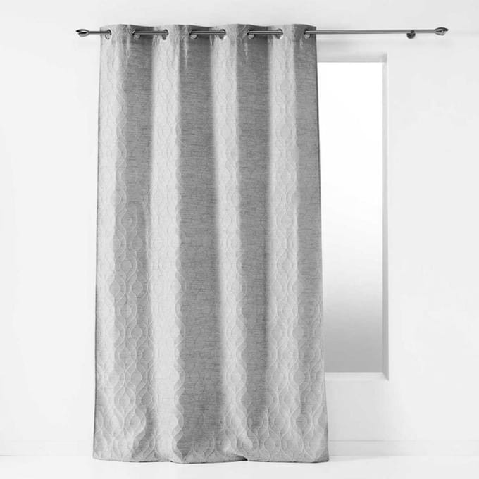 Gordijn met Ringen 137 x 260 cm Russi Grijs