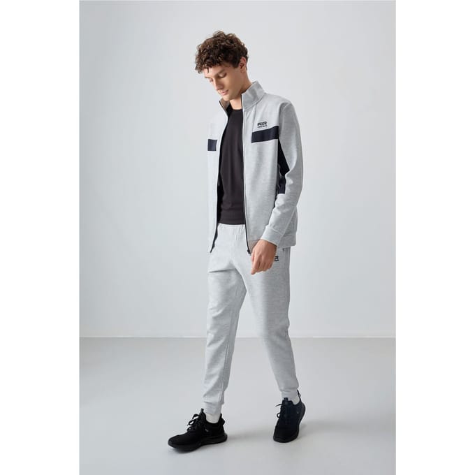 Heren Kleurblok Fleece Sweatshirt en Broek Set