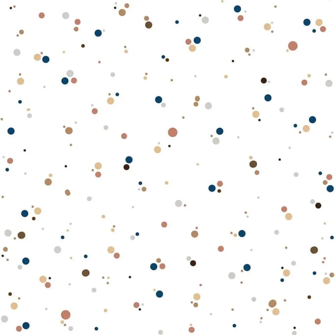 Eenvoudig voorbeeld baby behang Dekornik Dots Minimini Cinnamon