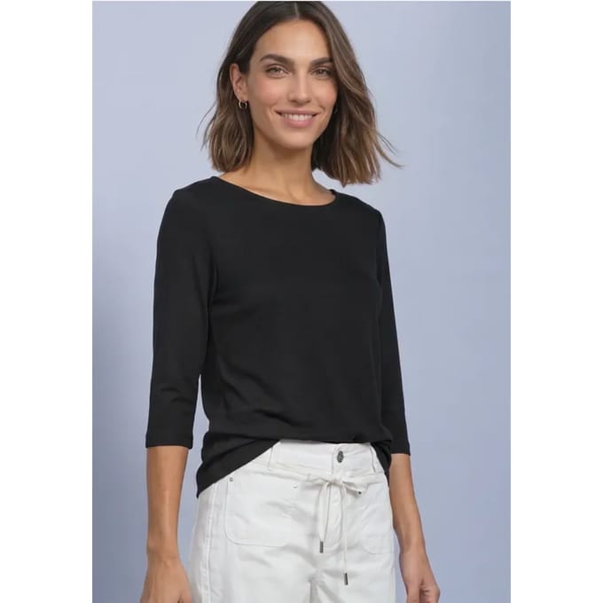 Shirt met 3/4-mouwen en een boothals