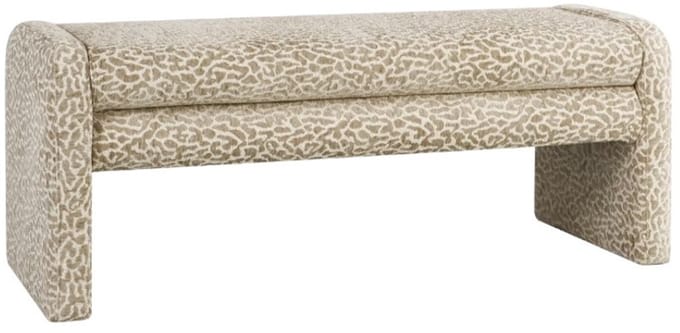 Bronx71® Eetkamerbank Lux leopard taupe 100 cm - eettafelbank - eetbank