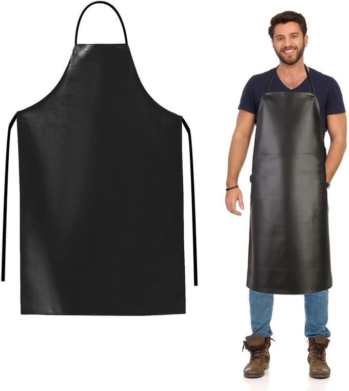 Waterdichte Werkschort - met Verstelbare Banden - Zwarte schort - Unisex - Leer