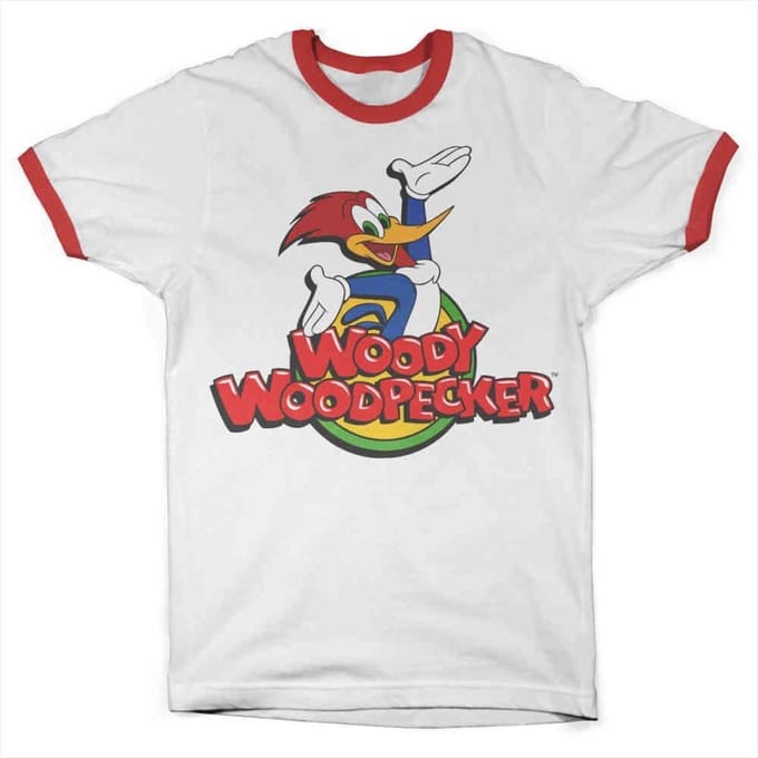 Woody Woodpecker Heren Tshirt -S- Classic Logo Wit