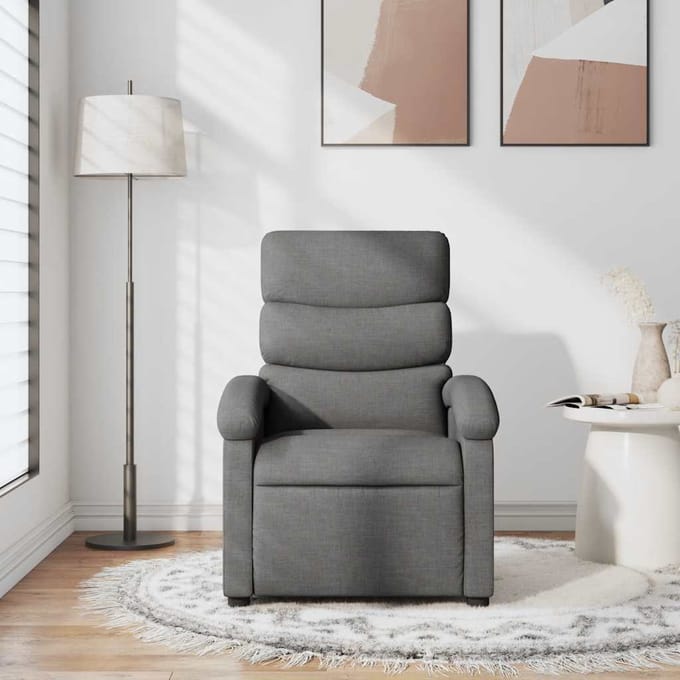 vidaXL - Fauteuil - verstelbaar - stof - donkergrijs