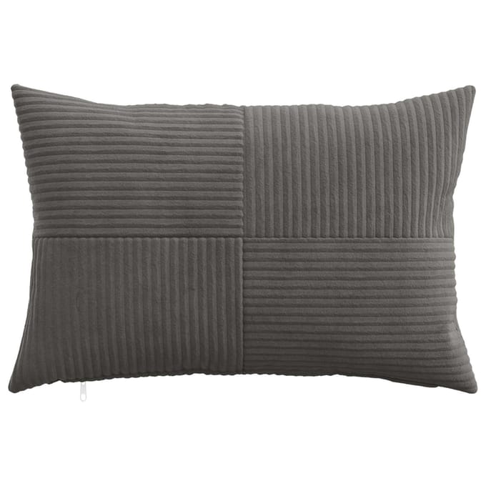 vidaXL - Kussensloop - 2 - pcs - ALMELO - Donkergrijs - 50 - x - 75 - cm - corduroy