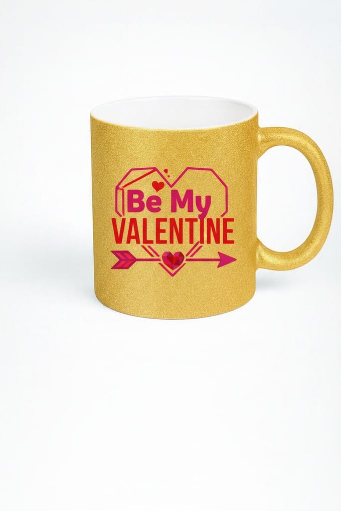 Glitter Gouden Be My Valentine Mok - Romantisch Valentijnscadeau